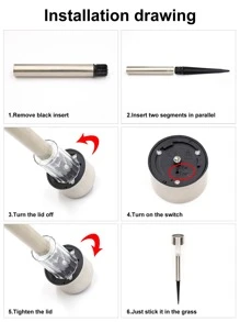 1pc Small Outdoor Solar Lawn Light, Solar Lamp Stake For Garden - White - View 4