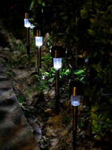 1pc Small Outdoor Solar Lawn Light, Solar Lamp Stake For Garden - White - View 6