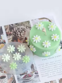 1 件花形 DIY 硅胶模具，白色圆形花朵硅胶模具，适用于 DIY - 白色 - 查看 1