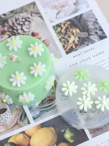 1 件花形 DIY 硅胶模具，白色圆形花朵硅胶模具，适用于 DIY - 白色 - 查看 3