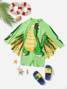 小男童卡通圖案一件式泳裝