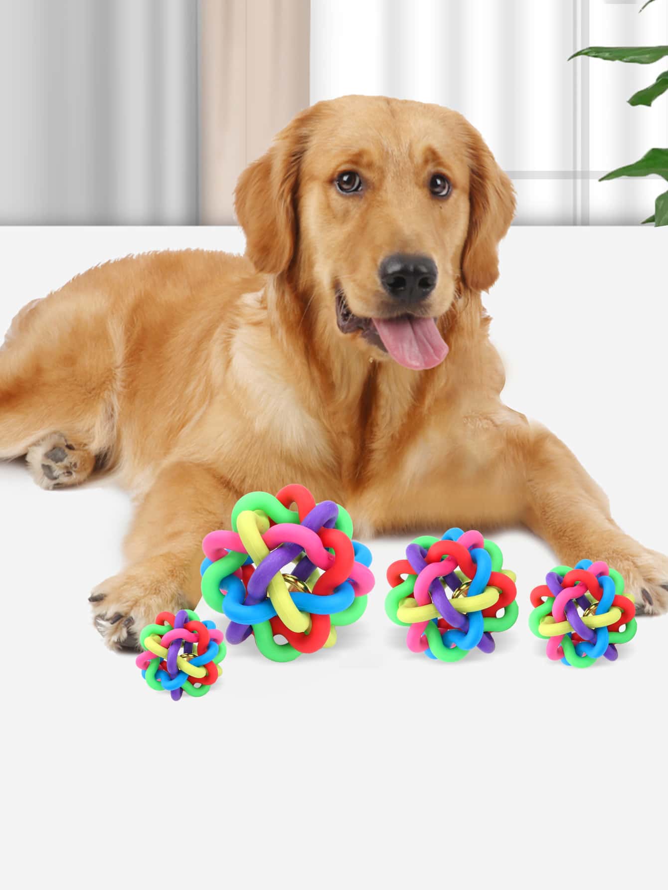 1pc Braided Ball Pet Chasing Toy For Dog And Cat For Interaction - Multicolor - View 1