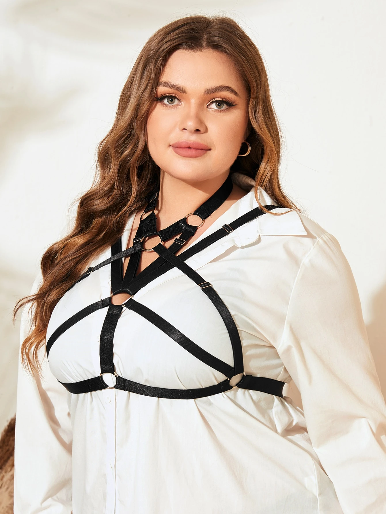 Miniatura 3 de Accesorios Lencería vinculado con aro con abertura Negro