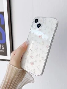 1 件透明小碎花图案全覆盖 TPU 手机壳，适用于苹果手机，防水防震，防摔防刮 - 彩色 - 查看 4