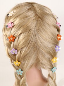 Flower Decor Alligator Hair Clip - Multicolor - View 1