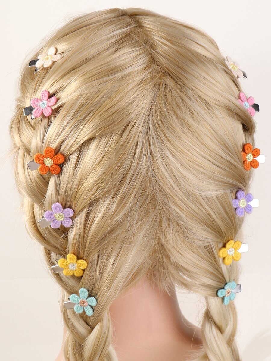 Flower Decor Alligator Hair Clip - Multicolor - View 1