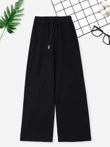 SOLOCOTE Quần con gái Dây kéo màu trơn Giải trí - màu đen - Xem 3