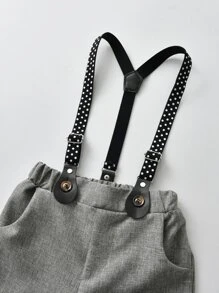 男小童前蝴蝶結襯衫和背帶長褲 - 彩色 - 查看 7