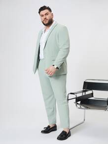 Manfinity Men Fold Pleated Slant Pocket Trousers - Mint Green - View 5