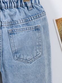 Jeans Rasgados Y Deshilachados Para Niñas Jóvenes - Lavado ligero - Ver 7