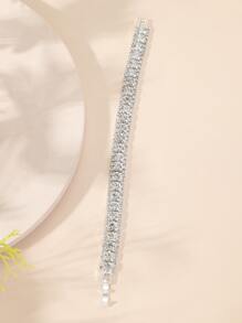 Pulsera con diseño de diamante de imitación - Plateado - Ver 3