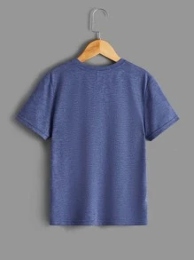 SHEIN 男孩4入組素色補丁貼口袋T恤 - 彩色 - 查看 10
