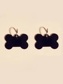2pcs Bone Shaped Pet ID Tag - Black - View 1