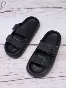 pueenb Women Platform Wedge Slippers - Fashionable And Durable, Adjustable Double Buckle Design - Soft Sole, Ultra-Light Anti-Slip EVA Material For Indoor And Outdoor
