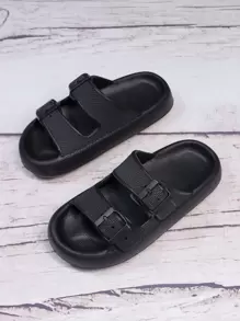 pueenb Women Platform Wedge Slippers - Fashionable And Durable, Adjustable Double Buckle Design - Soft Sole, Ultra-Light Anti-Slip EVA Material For Indoor And Outdoor