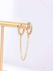 1 Miếng Hoa tai Khối Zirconia  Trang trí - Vàng - Xem 3