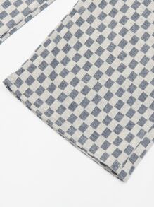 Teen Girls Checker Print Straight Leg Trousers - Multicolor - View 5