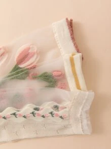 3 pares Calcetines de tripulación con patrón floral