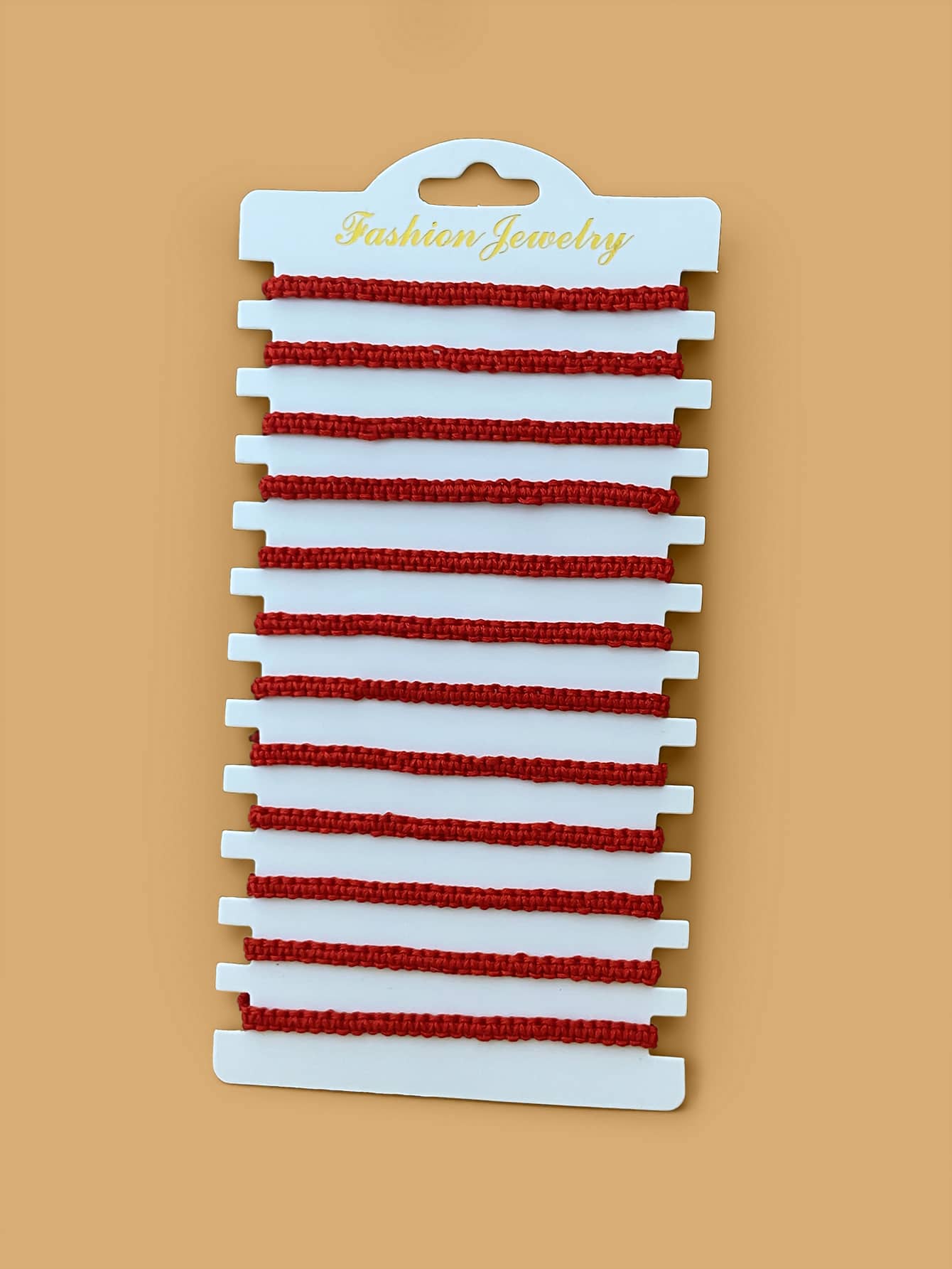 12pcs Minimalist Weave Detail Bracelet - Red - View 1