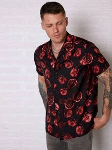 GENTILAND Men Floral Print Shirt - Multicolor - View 1