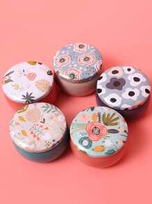1pc Flower Pattern Random Tin Box - Multicolor - View 1