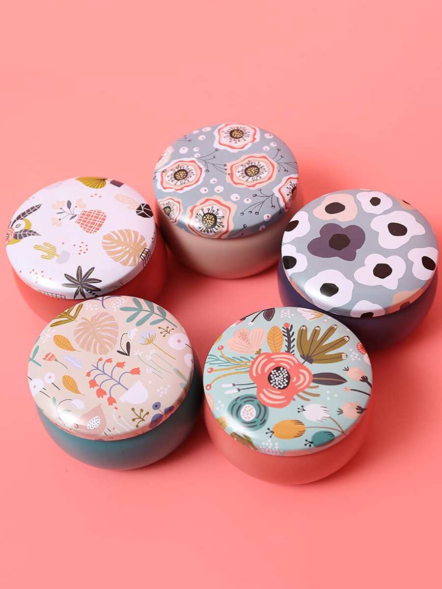 1pc Flower Pattern Random Tin Box - Multicolor - View 1