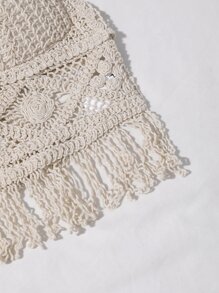 Trelyra Top tankini bajo con fleco halter - Albaricoque - Ver 4