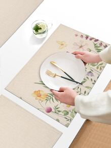 1入組花朵圖案餐墊 - 彩色 - 查看 2