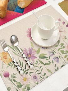 1入組花朵圖案餐墊 - 彩色 - 查看 6