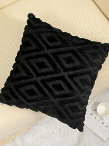 1pc Geometric Pattern Cushion Cover Without Filler, Modern Square Throw Pillow Cover For Bedroom Sofa Home Decoration - Black - View 4