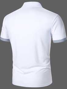 Manfinity Mode Men Argyle Print Polo Shirt - White - View 2