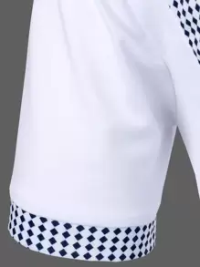 Manfinity Mode Men Argyle Print Polo Shirt - White - View 4