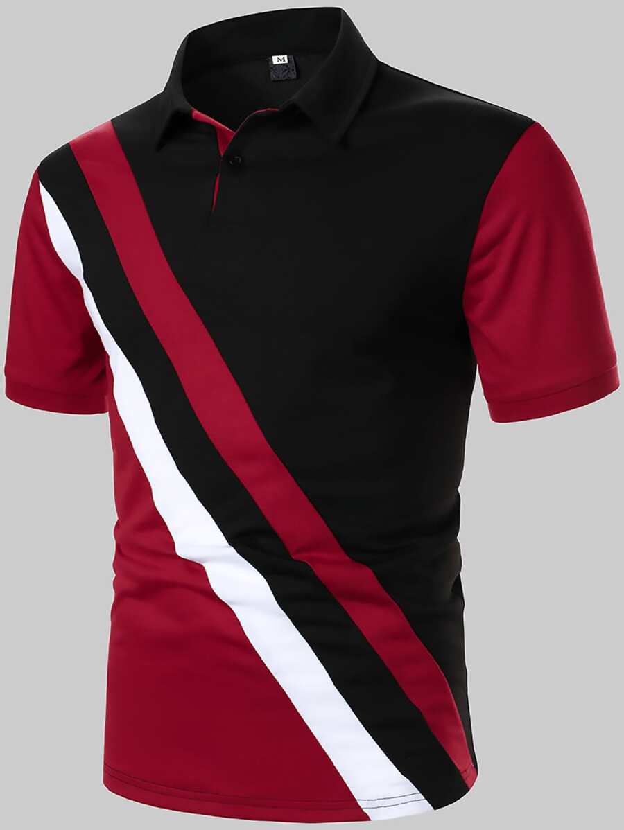 Manfinity Homme 男士拼接面polo襯衫 - 彩色 - 查看 1