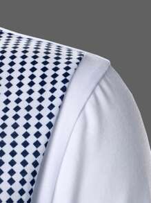 Manfinity Mode Men Argyle Print Polo Shirt - White - View 5