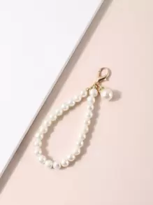 仿珍珠串飾袋掛串仿珍珠串飾手鍊鑰匙扣可愛鑰匙圈錢包手提包車飾手機吊飾包飾肩袋斜背袋手提袋手袋派對假日禮物生日情人節時尚潮流簡約時尚風格的青少年女孩女性大學生老師禮品飾品裝飾禮物座駕配件女性鑰匙鍊吊飾手腕鑰匙扣學校用品老師禮物開學季老師配件