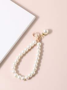 仿珍珠串飾袋掛串仿珍珠串飾手鍊鑰匙扣可愛鑰匙圈錢包手提包車飾手機吊飾包飾肩袋斜背袋手提袋手袋派對假日禮物生日情人節時尚潮流簡約時尚風格的青少年女孩女性大學生老師禮品飾品裝飾禮物座駕配件女性鑰匙鍊吊飾手腕鑰匙扣學校用品老師禮物開學季老師配件