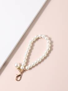 仿珍珠串飾袋掛串仿珍珠串飾手鍊鑰匙扣可愛鑰匙圈錢包手提包車飾手機吊飾包飾肩袋斜背袋手提袋手袋派對假日禮物生日情人節時尚潮流簡約時尚風格的青少年女孩女性大學生老師禮品飾品裝飾禮物座駕配件女性鑰匙鍊吊飾手腕鑰匙扣學校用品老師禮物開學季老師配件