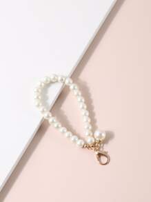 仿珍珠串飾袋掛串仿珍珠串飾手鍊鑰匙扣可愛鑰匙圈錢包手提包車飾手機吊飾包飾肩袋斜背袋手提袋手袋派對假日禮物生日情人節時尚潮流簡約時尚風格的青少年女孩女性大學生老師禮品飾品裝飾禮物座駕配件女性鑰匙鍊吊飾手腕鑰匙扣學校用品老師禮物開學季老師配件