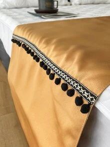 Pom Pom Decor Bed Runner - Vàng - Xem 2