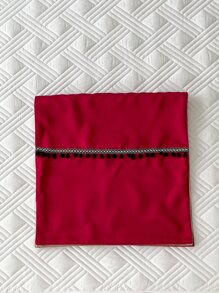 絨球裝飾床旗 - 紅色 - 查看 4