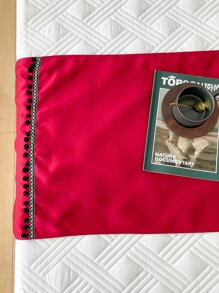 絨球裝飾床旗 - 紅色 - 查看 6