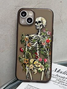 印花骷髏頭圖案手機殼，適用於iPhone 11、iPhone 13、iPhone 14 Pro Max - 彩色 - 查看 1