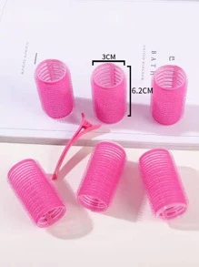 Hair Curlers Rollers, 12pcs Hair Rollers Self Grip Holding Curlers With 12pcs Alligator Hair Clips For Long Medium Short Thick Fine Thin Hair Bangs Volumesalon Hairdressing Curlers, Diy Hair Styles, Hair Curler, Hair Products And Accessories For Barber Salon Beauty Back To School, Travel Holiday Essentials, Hair Curlers, Curly Hair Brush, Rollers, Curly Hair Products,Heatless Waves,Travel Essentials,Travel Essential,Hairstyle,Hairdressing,Curly Hair,Hair Rollers,Hair Curler,Heatless Curl,Heatless Curls,Hair Curlers,Rollers,Hair Curl,Rollers For Hair,Curly Hair Tools,Hair Rollers,Hair Roller,Curls Diffuser,Hair,Travel,Hair Products,Hair Tools,Hair Stuff,Barber,Barber Accessories,Barbershop,Hairdressing Equipment - Hot Pink - View 4
