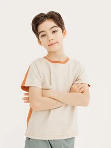 Niños 1 pieza Camiseta con estampado de slogan y dibujos animados - Multicolor - Ver 1