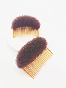 2 piezas mujeres Bump It Up volumen Base para el cabello Clip de peinado Stick Bum Maker herramienta de inserción de trenza Do Beehive Hair Styler accesorios para el cabello de fiesta con peine,herramientas para el cabello - Café integral - Ver 3