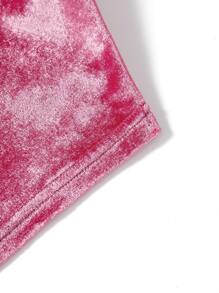 Top de tirantes ribete lanudo con diamante de imitación aro de corazón con diseño - Rosa Fucsia - Ver 4