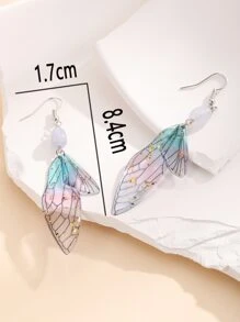翅膀耳墜 - 銀色 - 查看 4