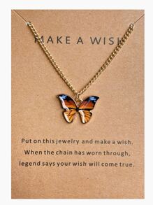 ROMWE 1入組隨機蝴蝶吊墜項鍊 - 彩色 - 查看 5