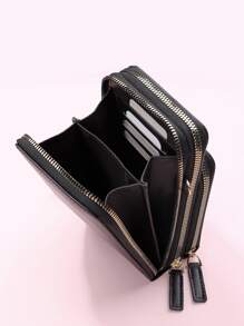 Bolso de móvil con estampado de letra - Negro - Ver 3