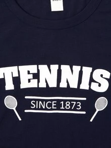 Girls Letter Graphic Tee & Shorts - Blue and White - View 4